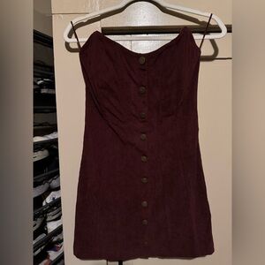 Urban Outfitters Strapless Burgundy Dress
